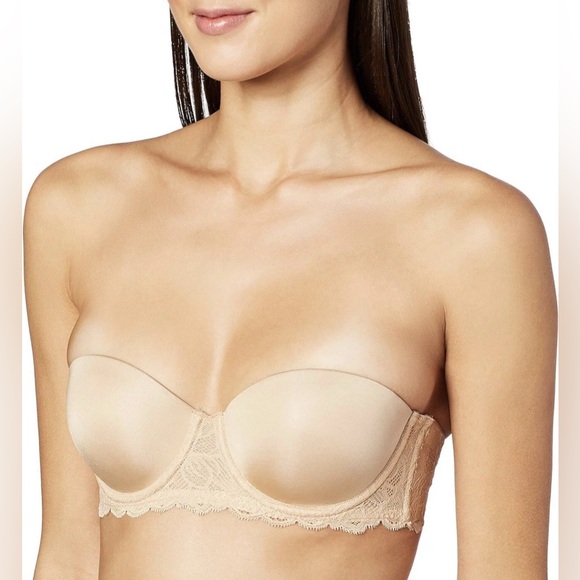 Calvin Klein Women's Seductive Comfort Lift Strapless Multiway Bra Beige Sz 32D - Picture 1 of 8